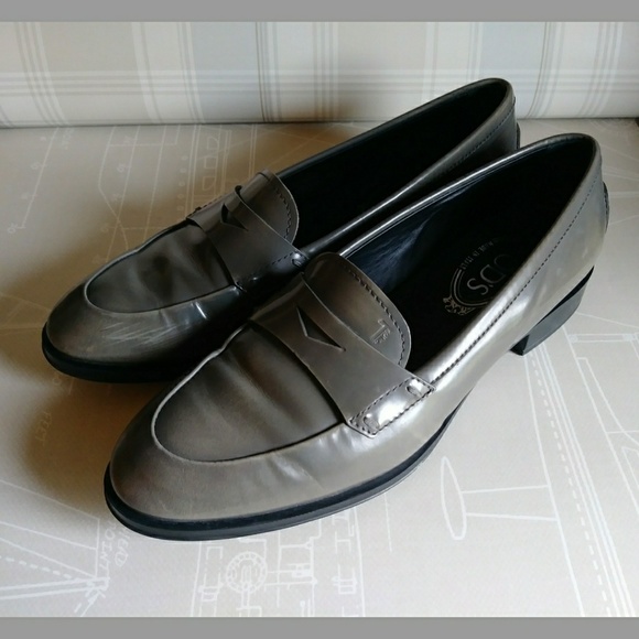 grey driving loafers